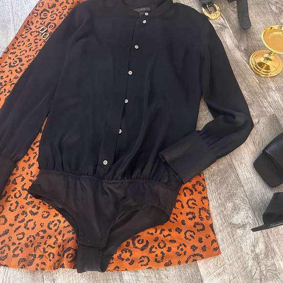 J Crew Ashton 100% Silk Button Down Blouse Shirt Bodysuit Size 0 - Picture 6 of 16